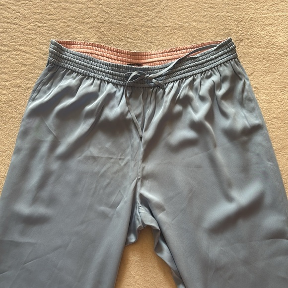 DVF Faustyn Cool Blue Silk Pajama Pants - Picture 3 of 8